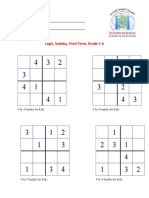 Logic, Sudoku, Semester 4, Weeks