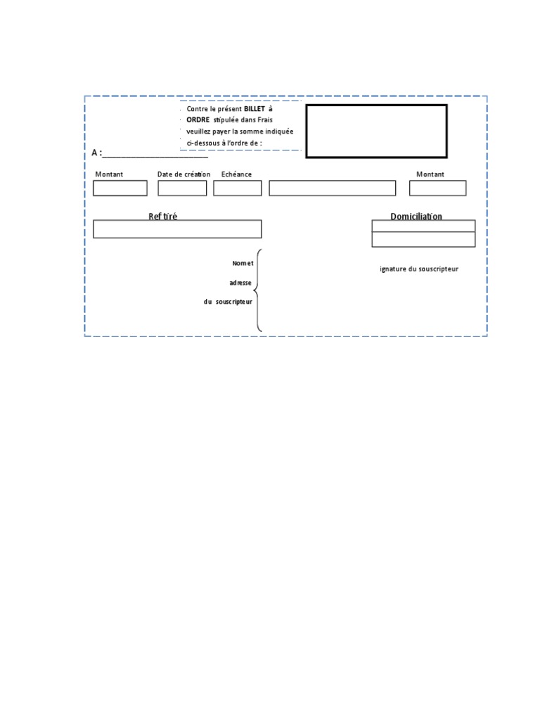 Billet à ordre pdf