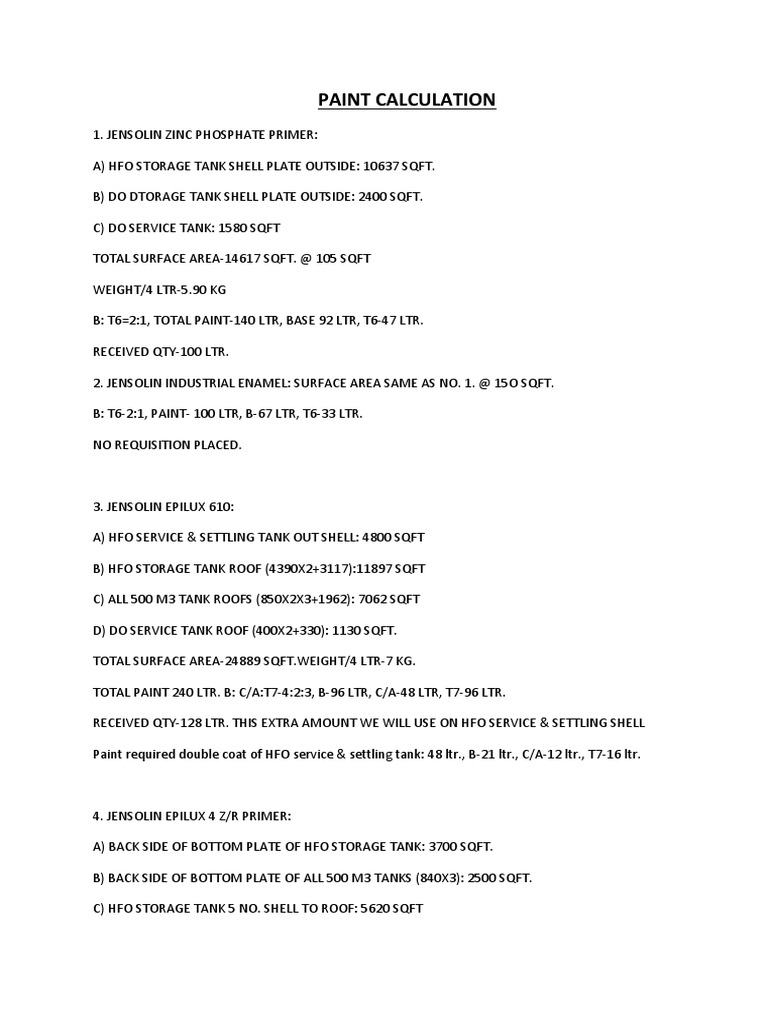 Paint Calculation