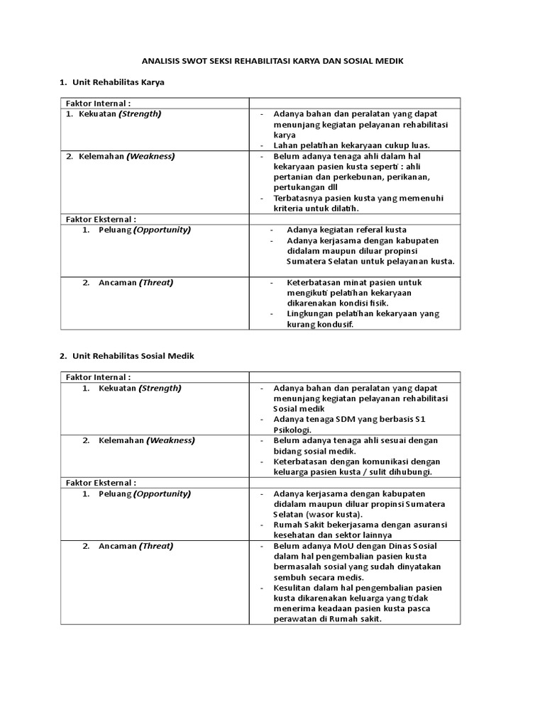 Contoh Analisis Swot Rs - Simak Gambar Berikut