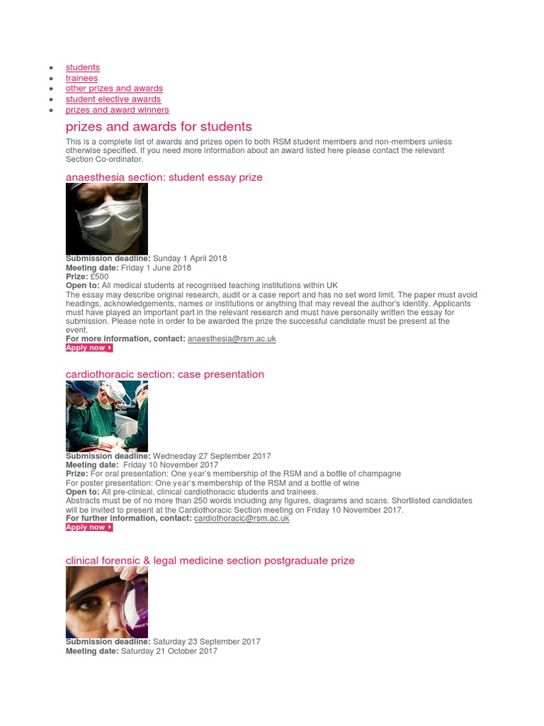 medical student essay prize