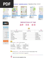 English Exercises - Prepositions of Time - in On at