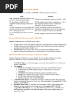 Question #1) Differentiate PL/SQL and SQL?: o o o o o o