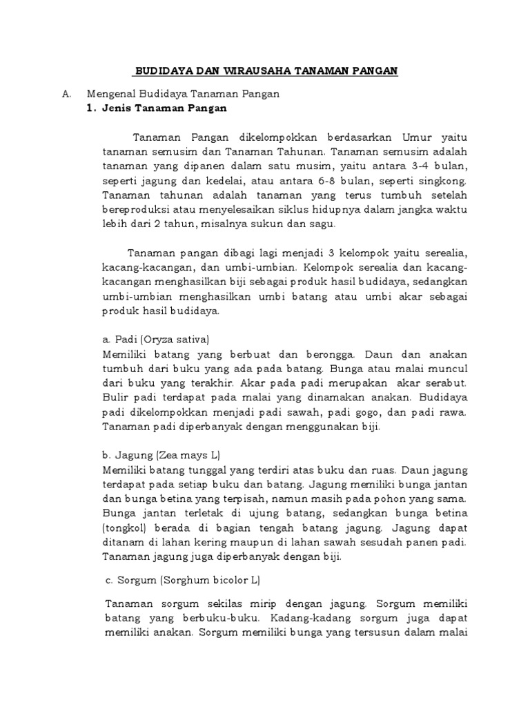  Tanaman  Pangan  Dibagi Menjadi 3 Kelompok  Yaitu Berbagi Tanam