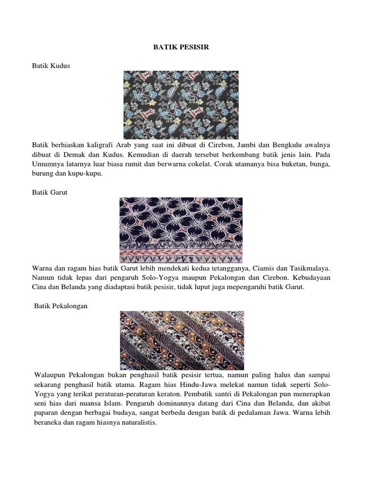  Batik  pedalaman dan batik  pesisir  docx