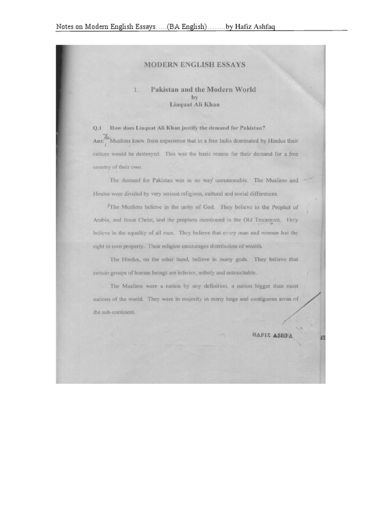 Ba english important essay 2021 image