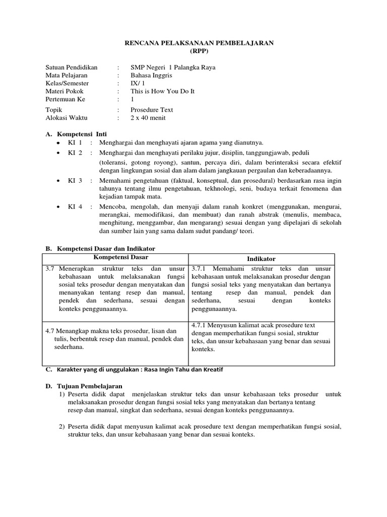 Contoh Teks Prosedur Sederhana Bahasa Inggris Berbagi