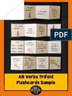 Spanish ARVerbs Interactive Notebook Trifold Flashcards Sample