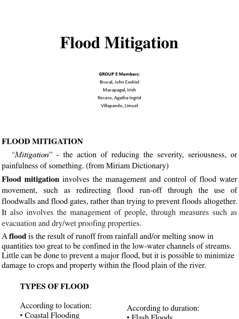 Flood Mitigation Ppoint Pdf Flood Reservoir