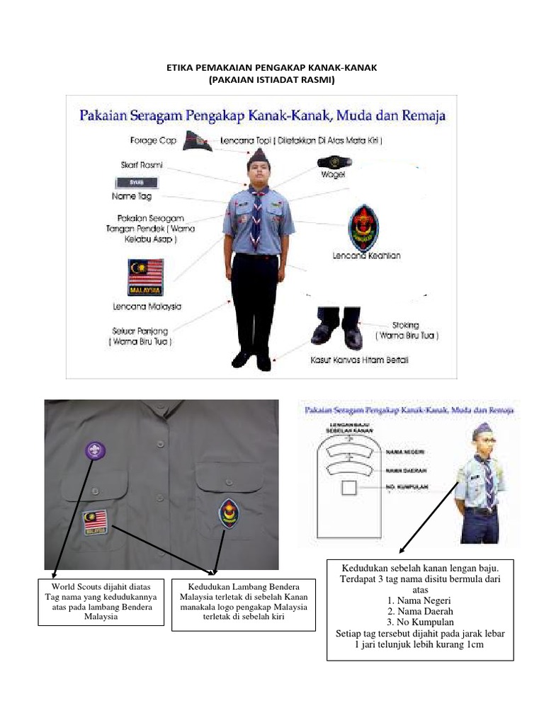 مقدس اصطفوا منشار susunan lencana pada baju pengakap 