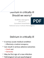 Delirium in critically ill patients: Should we worry