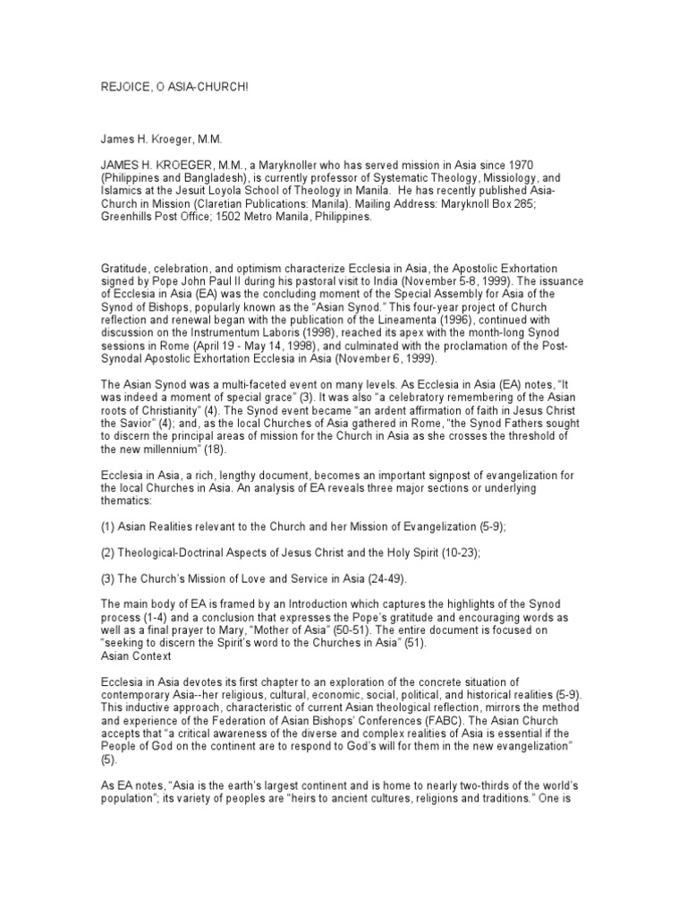 Fabc | PDF | Christian Mission | Christian Church