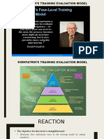 Kirkpatrik's Training Evaluation Model