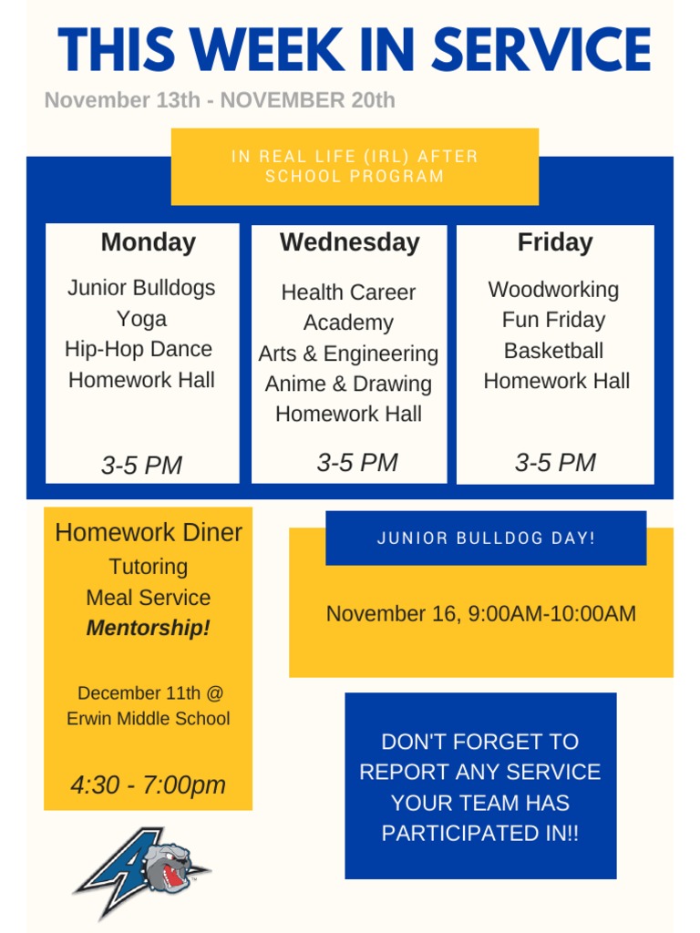 Weekly After School Program Schedule | PDF