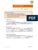 Ficha de trabalho 1 sobre indicadores demográficos