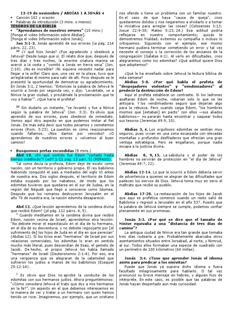 2017 11 13 VyM Cristianos PDF | PDF | Jonás | Yahvé