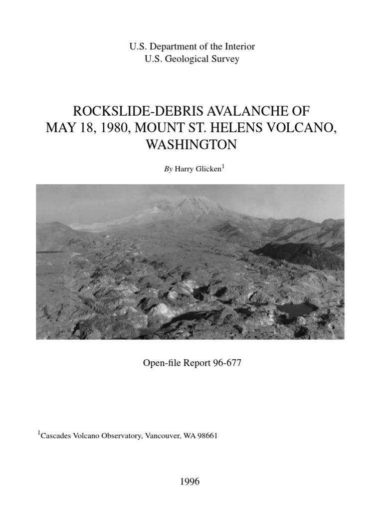 1996 Debris AvalancheHarry Glicken PDF Types Of Volcanic