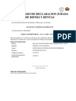 Certificado Único de Declaración Jurada de Bienes y Rentas