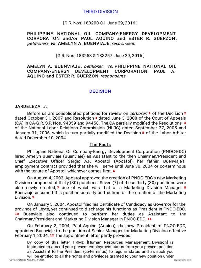 PNOCEDC V Buenviaje PDF Bad Faith Employment