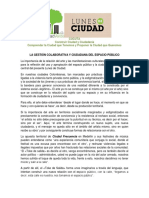 La Gestión Colaborativa y Ciudadana Del Espacio Público