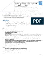 12 - One Pager For Learning Cycle Assessment