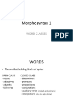Morphosyntax 1 - Word Classes