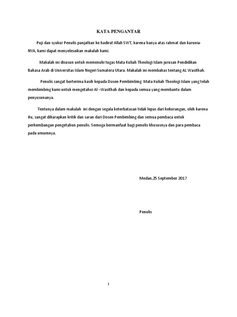 Kata Pengantar Teologi Islam 1
