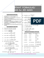Important Formulas/ Terms For Jee Main