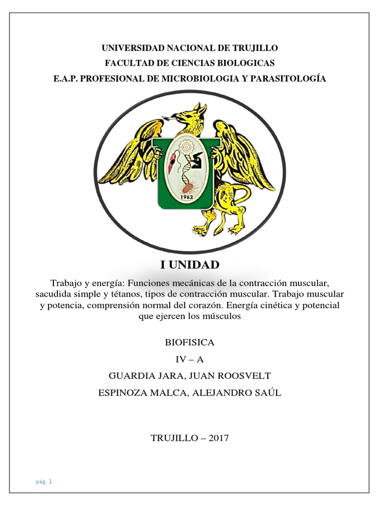 Trabajo y energía: Funciones mecánicas de la contracción muscular ...