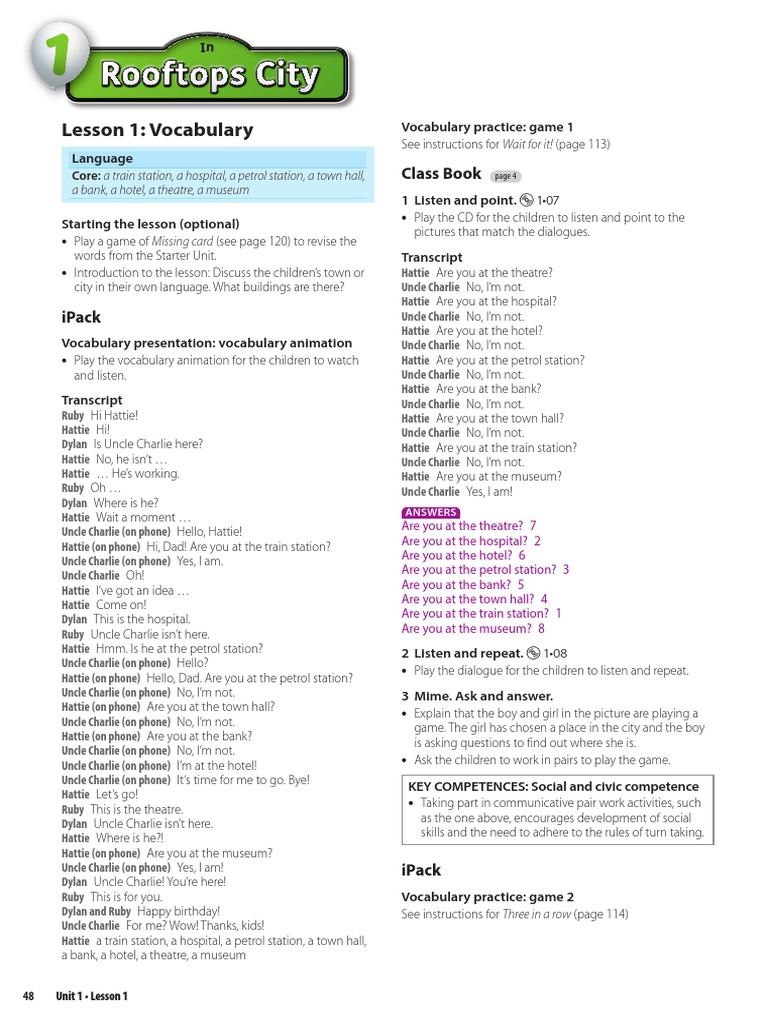 Vocabulary Games for Oxford Rooftops 4 | PDF