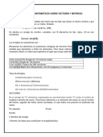 Algoritmos Matemáticos Sobre Vectores y Matrices