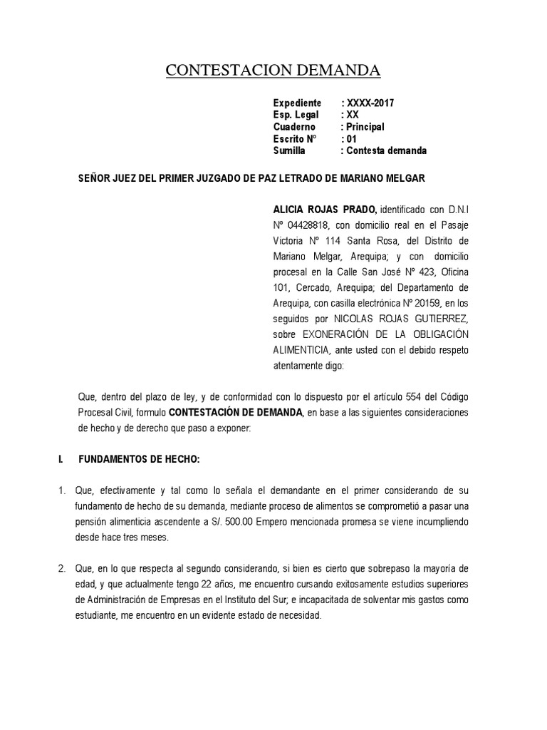 Formas De Contestar Una Demanda – PYTSHG