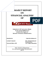 Project On Financial Analysis of ICICI Bank