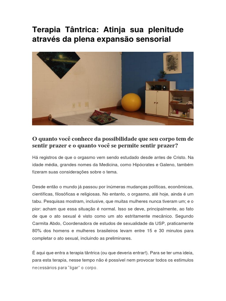 Terapia Tântrica e Expansão do Prazer | PDF | Orgasmo | Tantra