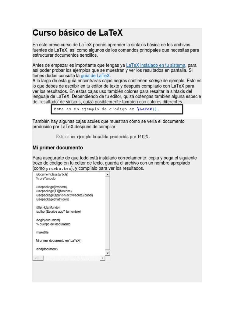 Curso Básico de LaTeX | PDF | Comillas | Escritura