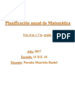 Planificación Anual de Matemática 2017 5to 6to y 7mo