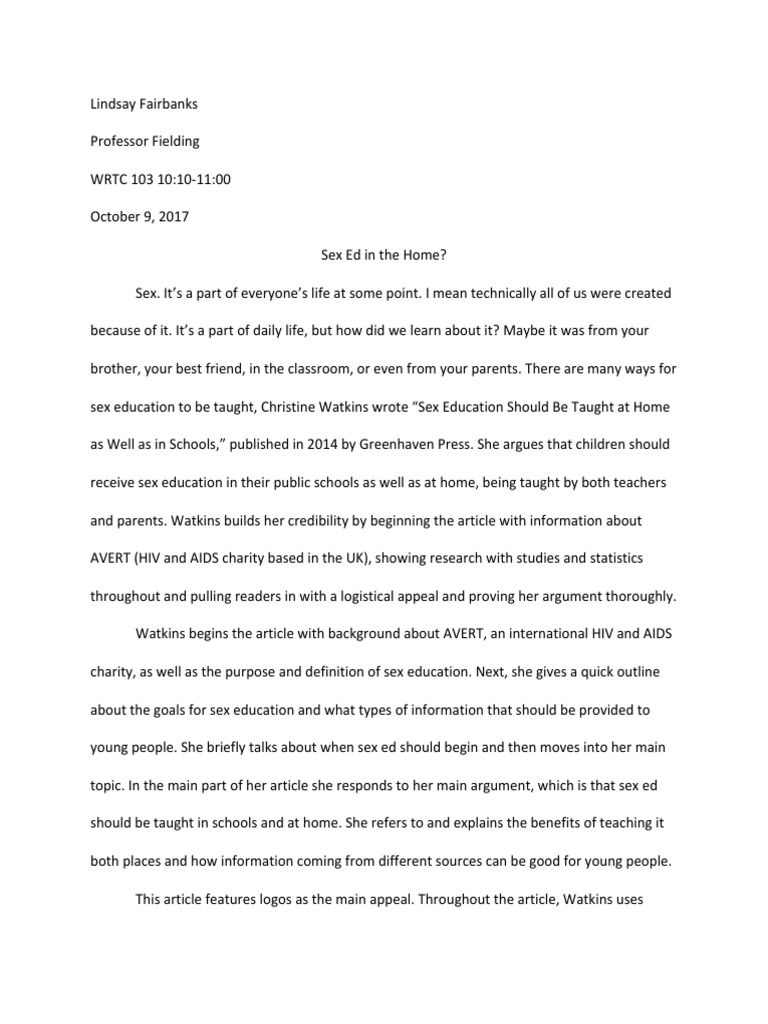 Research articles on sex education
