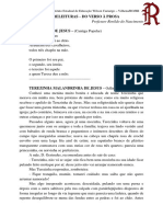 Atividade Do Verso À Prosa - Releitura - Terezinha de Jesus