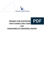 Request For Quotation For Partitioning and Furniture FOR Goodlands Ict Resource Centre