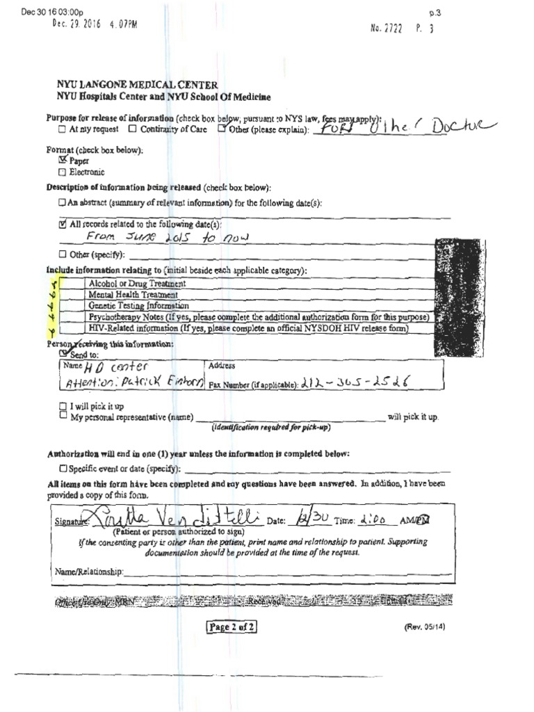 Authorization for Release of Health Info | PDF | Justice | Crime & Violence