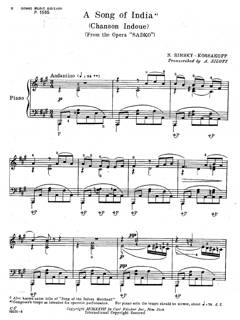 RimskyKorsakov Song of India from Sadko Siloti Transcription .pdf