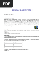 Scheduling Algorithms I