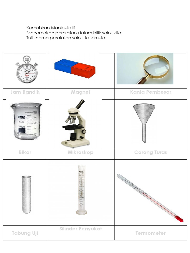 Peralatan Sains Yr 1 Pdf