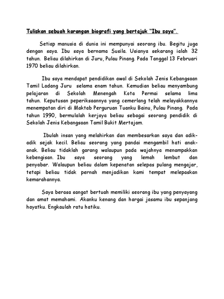 Karangan Biografi Ibu Saya Pdf