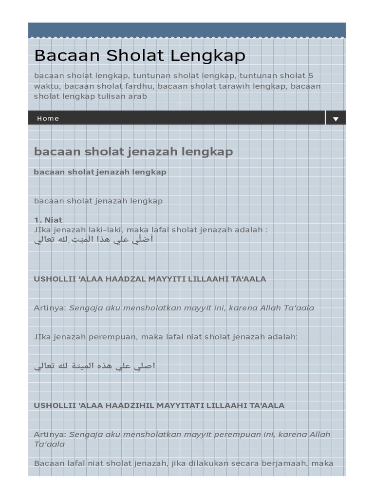 Bacaan Sholat Jenazah Lengkap Html