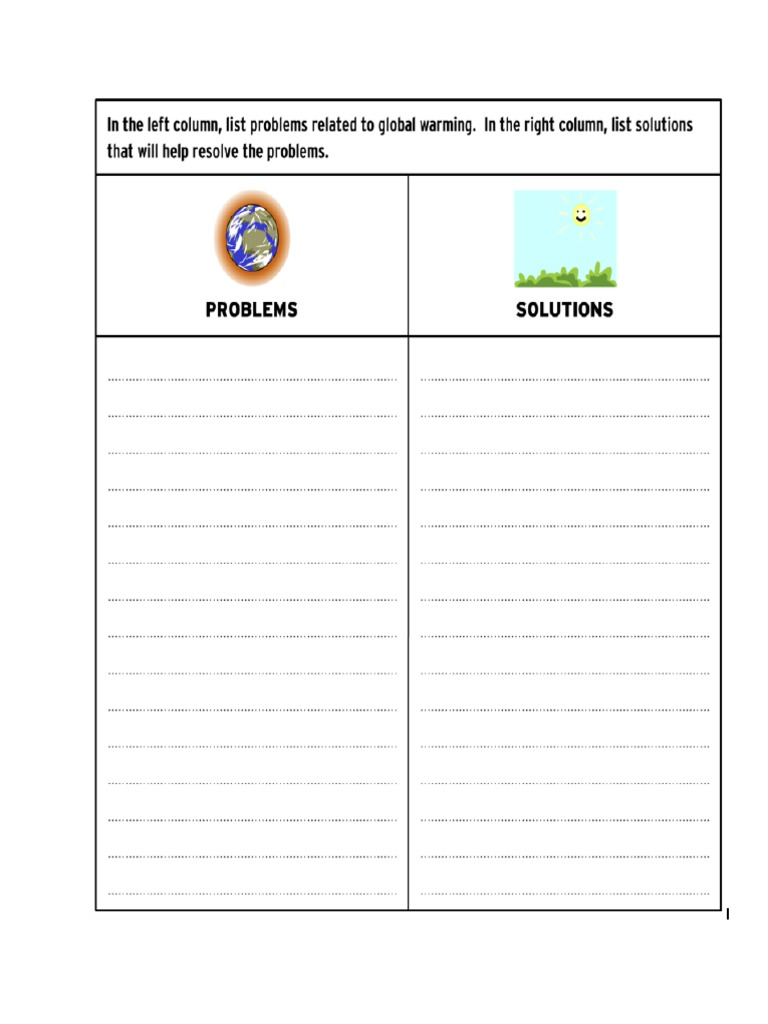 Problem and Solution Worksheet | PDF
