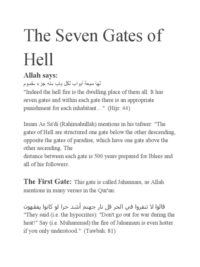 The Seven Gates of Hell PDF Abrahamic Religions Religious Belief
