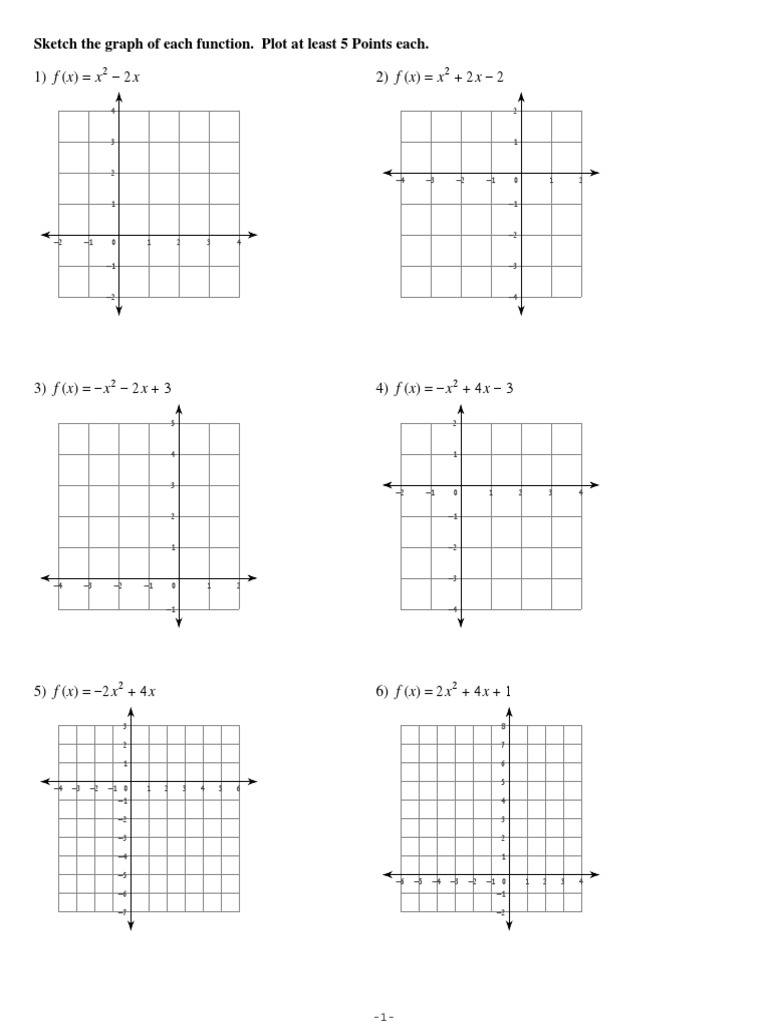 Key Features Of Parabolas Worksheet Answer Key