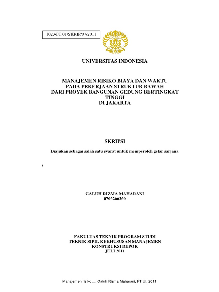 Skripsi Manajemen Konstruksi
