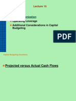 Lecture Organization: Operating Leverage Additional Considerations in Capital Budgeting